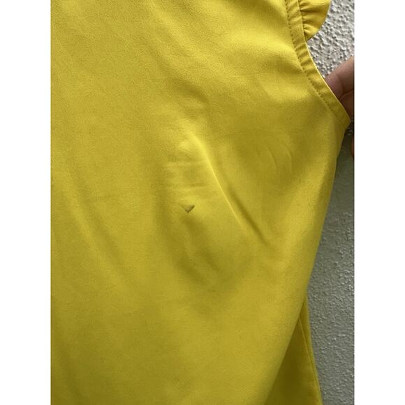 Tommy Hilfiger Womens Tank Top Size Medium Button Up Solid Yellow Necktie - Picture 8 of 12